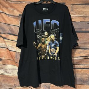 UFC Worldwide GOAT 3XL T-Shirt Feat. Jones McGregor Adesanya Black MMA SS Tee